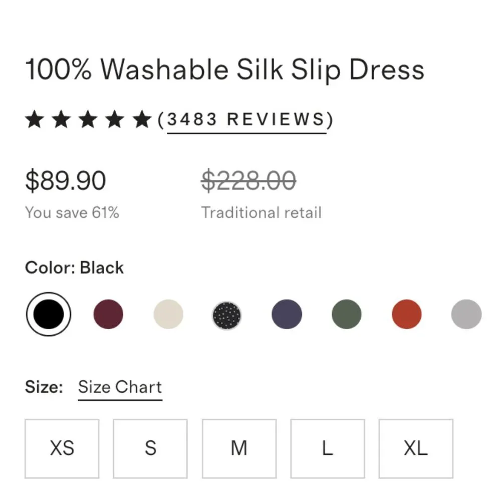 quince washable black silk slip dress - Picture 2 of 2